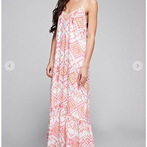 277.Geo Print Sleeveless Maxi Dress - Picture 2 of 5